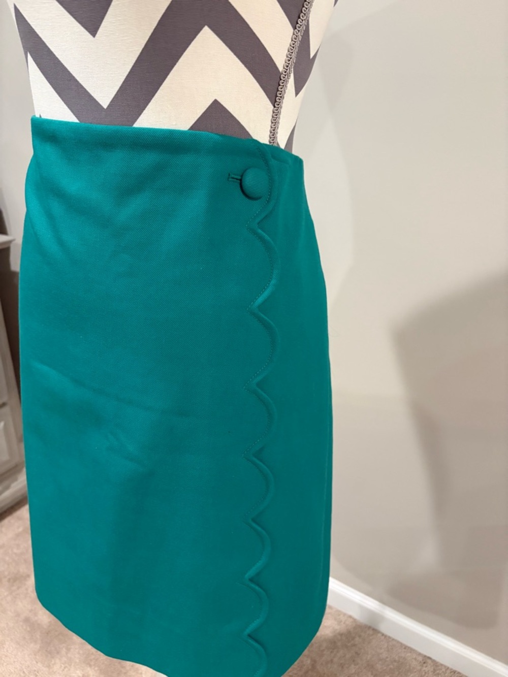 J. Crew Teal Scalloped Pencil Skirt - Picture 4 of 7